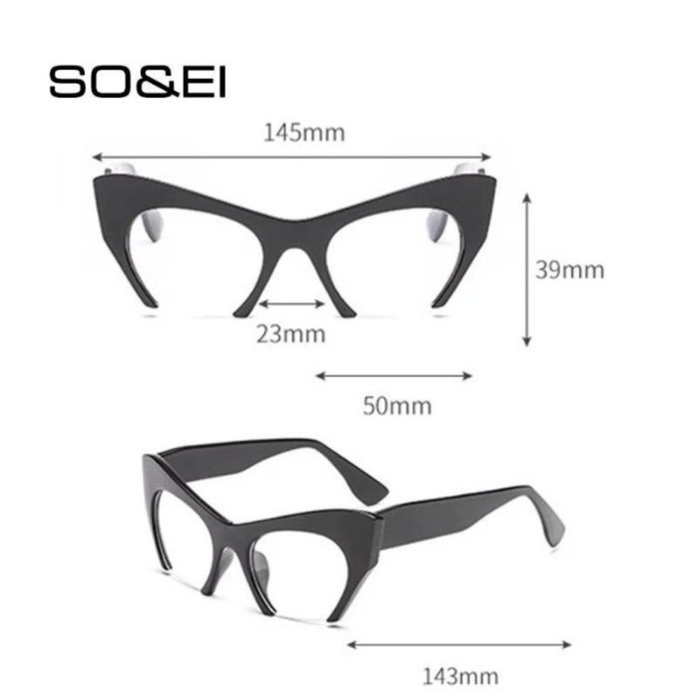 Fashion Retro Half frame Cat eye Women Glasses Frame Can Be Equipped - Picture 4 of 6